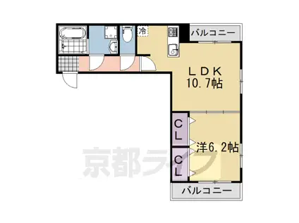 京阪電気鉄道京阪線 中書島駅 徒歩30分 3階建 新築(1LDK/1階)の間取り写真