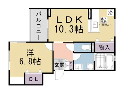京都市東西線 東野駅(京都) 徒歩14分 3階建 新築(1LDK/1階)の間取り写真