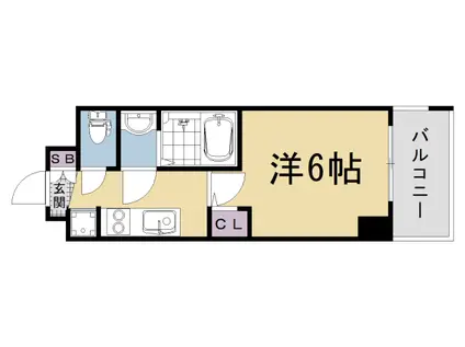 阪急電鉄京都線 西院駅(阪急) 徒歩9分 11階建 新築(1K/6階)の間取り写真