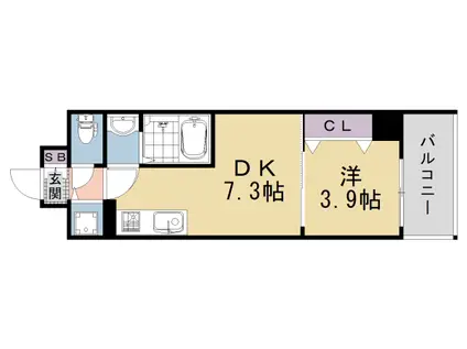 阪急電鉄京都線 西院駅(阪急) 徒歩9分 11階建 新築(1DK/11階)の間取り写真