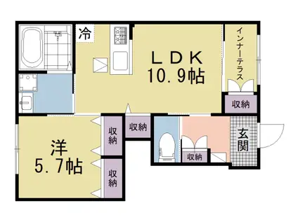 京阪電気鉄道京阪線 牧野駅 徒歩22分 2階建 新築(1LDK/1階)の間取り写真