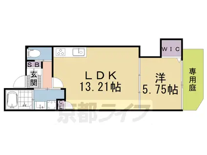 京都市東西線 御陵駅 徒歩14分 3階建 新築(1LDK/1階)の間取り写真