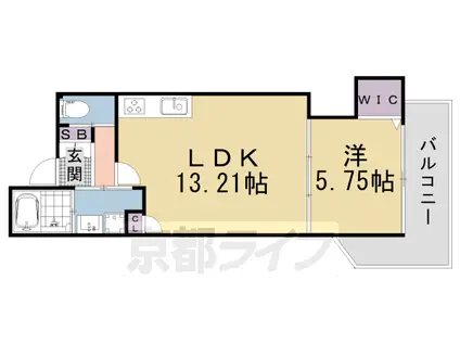 京都市東西線 御陵駅 徒歩14分 3階建 新築(1LDK/2階)の間取り写真