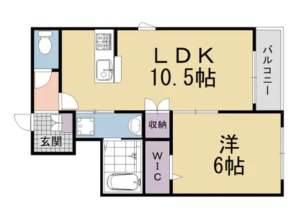 近鉄京都線 小倉駅(京都) 徒歩3分 3階建 築8年(1LDK/2階)の間取り写真