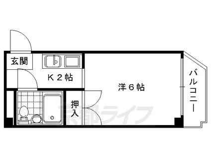 エスポワール12(1K/2階)の間取り写真