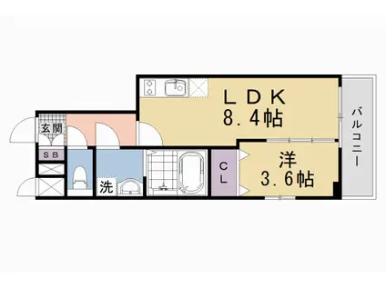 京阪電気鉄道京阪線 藤森駅 徒歩11分 5階建 新築(1LDK/5階)の間取り写真