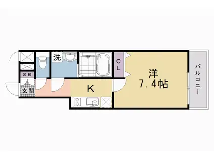京阪電気鉄道京阪線 藤森駅 徒歩11分 5階建 新築(1K/4階)の間取り写真