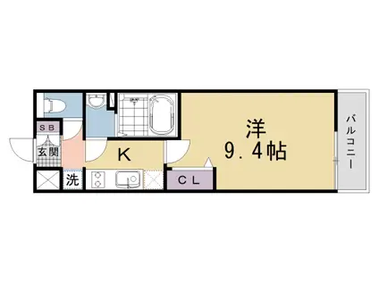 京阪電気鉄道京阪線 藤森駅 徒歩11分 5階建 新築(1K/4階)の間取り写真