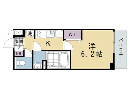 京阪電気鉄道京阪線 藤森駅 徒歩11分 5階建 新築(1K/4階)の間取り写真