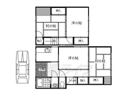 叡山電鉄 市原駅 徒歩7分 2階建 築53年(4K)の間取り写真