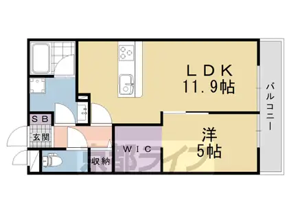 京都市東西線 醍醐駅(京都) 徒歩3分 1階建 新築(1LDK/3階)の間取り写真