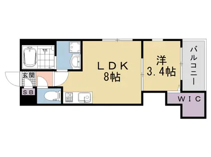 山陰本線 花園駅(京都) 徒歩10分 3階建 築1年(1LDK/3階)の間取り写真