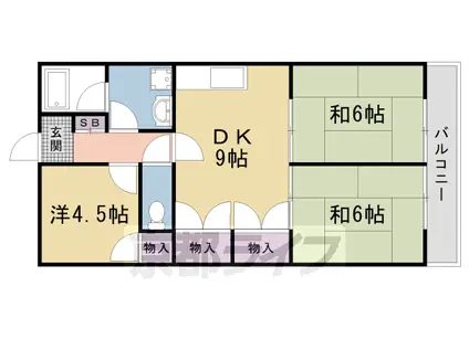 デラシオン御室(3DK/3階)の間取り写真