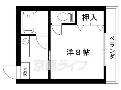 山陰本線 太秦駅(JR) 徒歩19分 4階建 築41年(1K/4階)の間取り写真