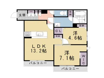 阪急電鉄京都線 桂駅 徒歩11分 2階建 新築(2LDK/2階)の間取り写真