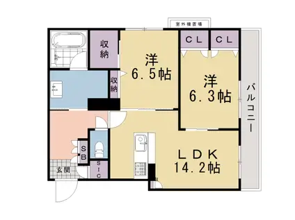 阪急電鉄京都線 桂駅 徒歩11分 2階建 新築(2LDK/2階)の間取り写真