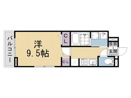 東海道本線 西大路駅 徒歩12分 3階建 新築(1K/1階)の間取り写真