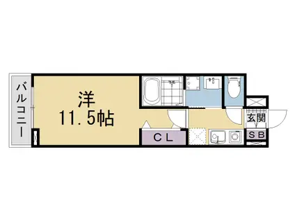東海道本線 西大路駅 徒歩12分 3階建 新築(1K/1階)の間取り写真