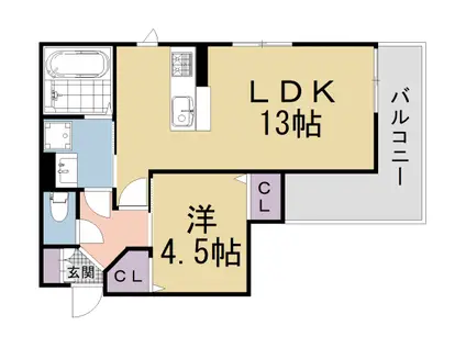 京阪電気鉄道鴨東線 神宮丸太町駅 徒歩8分 3階建 新築(1LDK/3階)の間取り写真