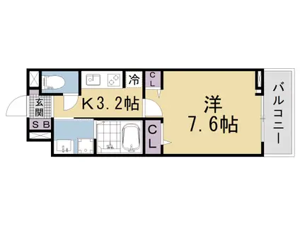 京都市東西線 椥辻駅 徒歩14分 3階建 新築(1K/3階)の間取り写真