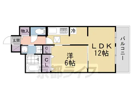 京阪電気鉄道京阪線 牧野駅 徒歩27分 3階建 新築(1LDK/1階)の間取り写真