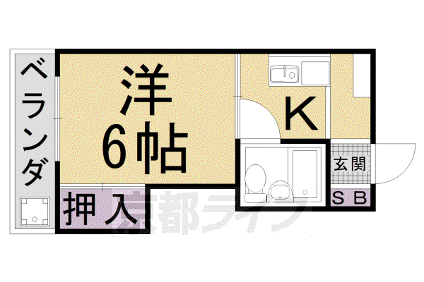 京都市東西線 太秦天神川駅 徒歩11分 11階建 築52年(1K/8階)の間取り写真