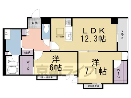 京都市東西線 東山駅(京都) 徒歩3分 4階建 新築(2LDK/1階)の間取り写真