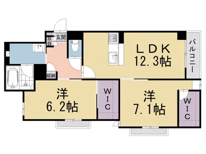 京都市東西線 東山駅(京都) 徒歩3分 4階建 新築(2LDK/3階)の間取り写真