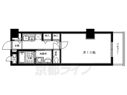 京都市烏丸線 十条駅(京都市営) 徒歩6分 6階建 築35年(1K/5階)の間取り写真