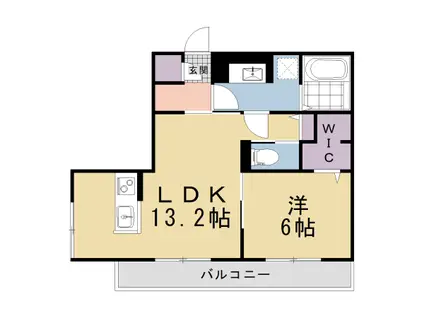 GRAMM東小野堀町B棟(1LDK/3階)の間取り写真