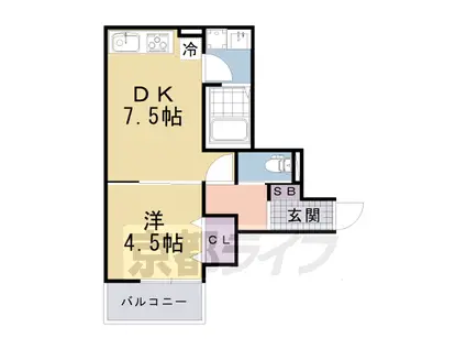 奈良線 桃山駅 徒歩9分 3階建 築2年(1DK/3階)の間取り写真