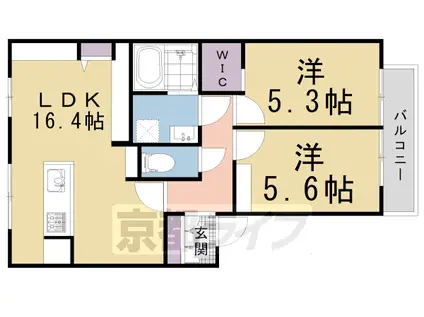 フレグランス上賀茂(2LDK/2階)の間取り写真