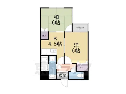 阪急電鉄嵐山線 松尾大社駅 徒歩15分 3階建 築32年(2DK/3階)の間取り写真