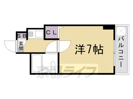 シャレー西京極(1K/5階)の間取り写真