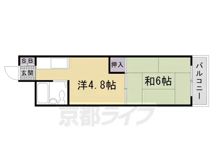 グランディール嵯峨(2K/3階)の間取り写真