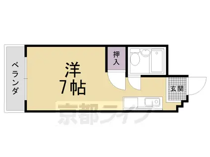 阪急電鉄京都線 西京極駅 徒歩15分 3階建 築37年(1K/2階)の間取り写真