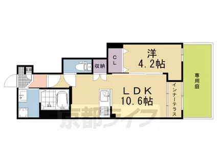 東海道本線 桂川駅(京都) 徒歩23分 2階建 新築(1LDK/1階)の間取り写真