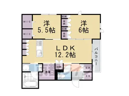 東海道本線 長岡京駅 徒歩10分 2階建 新築(2LDK/2階)の間取り写真