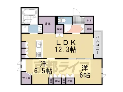 東海道本線 長岡京駅 徒歩10分 2階建 新築(2LDK/1階)の間取り写真