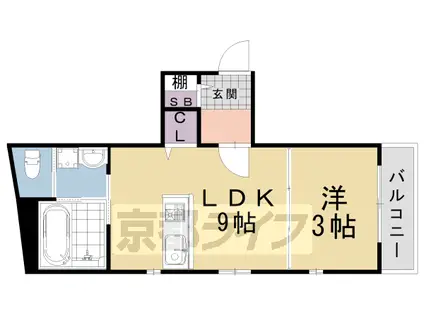 阪急電鉄京都線 桂駅 徒歩15分 3階建 新築(1LDK/1階)の間取り写真