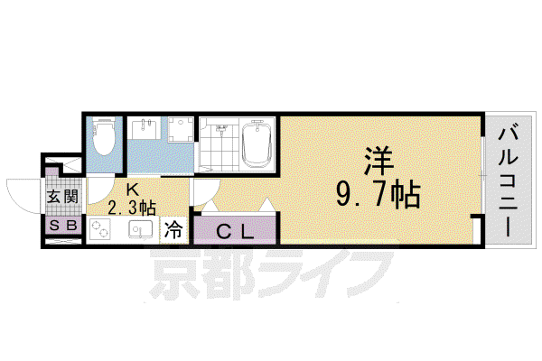 アロッジオ瀬田(1K/2階)の間取り写真