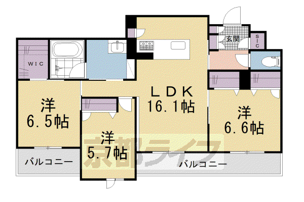 関西本線 木津駅(京都) 徒歩38分 4階建 新築(3LDK/3階)の間取り写真