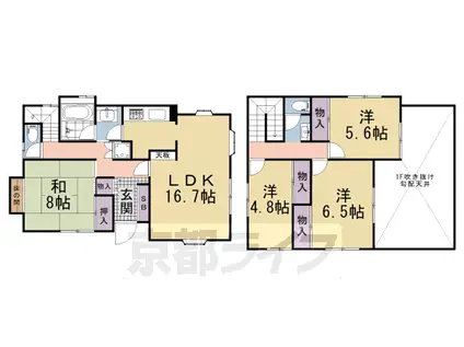 片町線 松井山手駅 徒歩10分 2階建 築38年(4LDK)の間取り写真