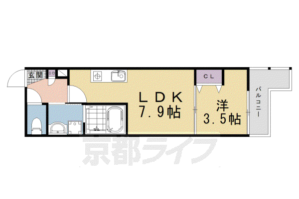 京阪電気鉄道京阪線 藤森駅 徒歩12分 3階建 築1年(1LDK/2階)の間取り写真