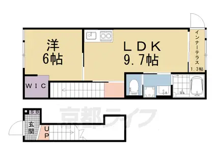 四ノ宮垣ノ内町アパート(1LDK/1階)の間取り写真