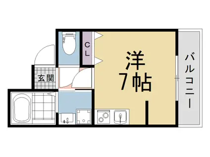 叡山電鉄 元田中駅 徒歩17分 3階建 新築(ワンルーム/3階)の間取り写真