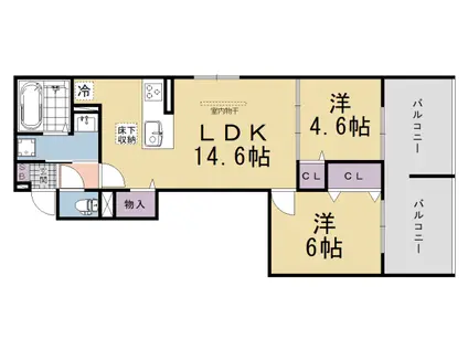京阪電気鉄道京阪線 中書島駅 徒歩5分 3階建 新築(2LDK/1階)の間取り写真