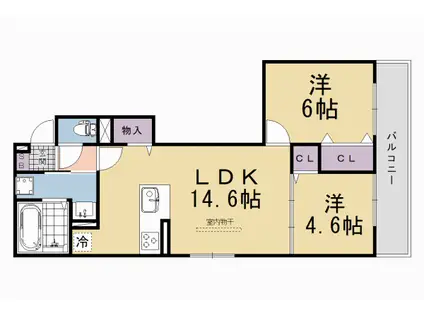 京阪電気鉄道京阪線 中書島駅 徒歩5分 3階建 新築(2LDK/3階)の間取り写真