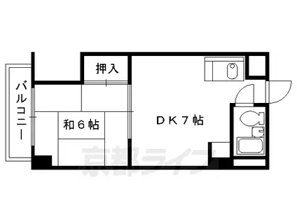 阪急電鉄京都線 西京極駅 徒歩1分 7階建 築41年(1DK/5階)の間取り写真