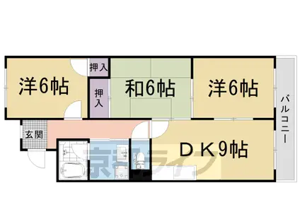 嵯峨野ロイヤルハイツ(3LDK/3階)の間取り写真
